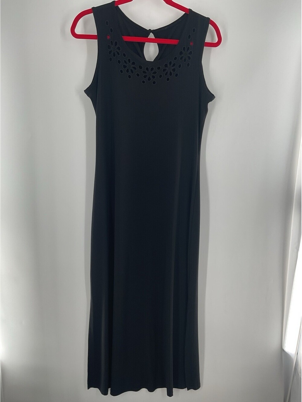 Unbranded Women’s Maxi Black Dress Round Neck Sized Like A Large 143